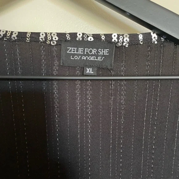 silver sequin wrap dress / duster - Picture 3 of 6